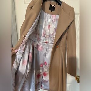 Ted Baker London A-line wool coat in camel. Size 1. XS/S. Retails $475